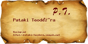 Pataki Teodóra névjegykártya
